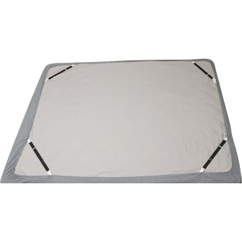 (Lot de 4 courts noirs) Sangles de support de drap de lit - Clips de drap-housse réglables Bretelles de fixation de drap de lit Support de pince élastique utilisé pour les draps de lit, les housses de