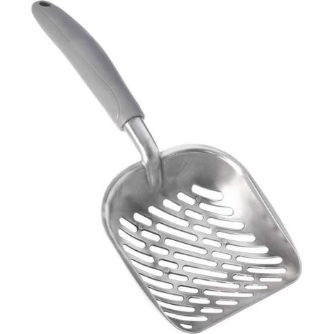 Pelle à litière - - Long manche - Aluminium - Grille de nettoyage - Gris (1/5)