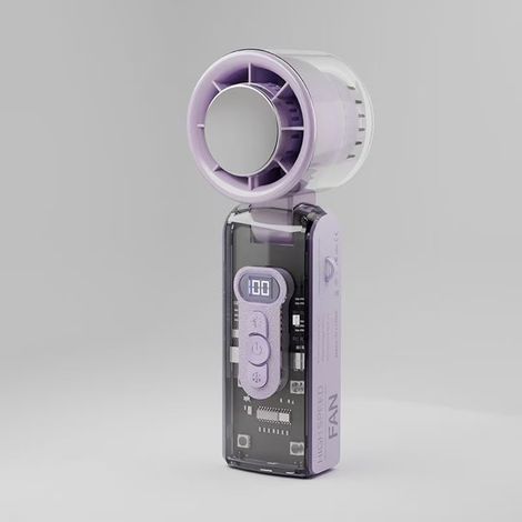 Ventilateur portable, ventilateur LED, batterie rechargeable, compagnon de voyage, parfait pour la plage, 7,56 x 3,15 x 2,36 pouces, violet (1/5)