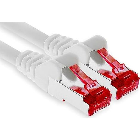 CAT6 S/FTP Patch Cable PIMF Shielded CAT.6 Network Cable RJ45 Ethernet Cable LAN Router DSL Switch Modem Patch Panel - White (1/5)