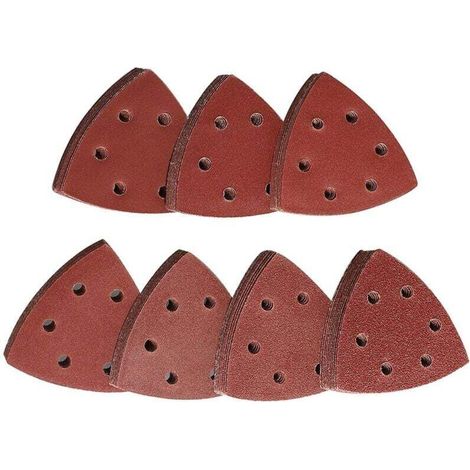 Triangles Abrasifs Autoagrippants 70 Pièces Mixpack Grains 60 à 400 Pour Ponceuses Delta 93x93mm