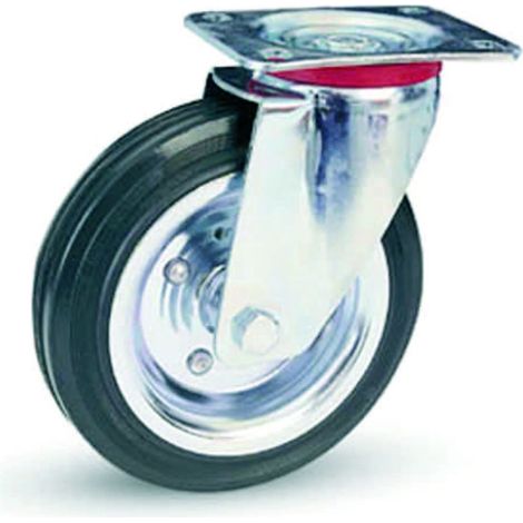 Ruote industriali in gomma con piastra girevole 80se - Specifiche: Ø mm 140x37 piastra mm 115x85 174h 115daN