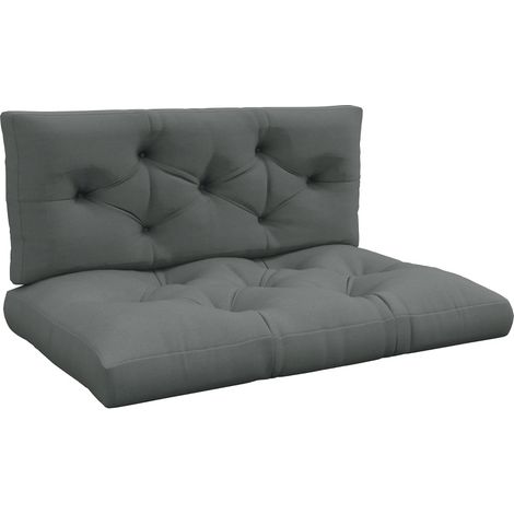 Cuscino per seduta e schienale da esterno, imbottitura in schiuma, 120 x 80 x 12 cm, grigio chiaro (1/5)
