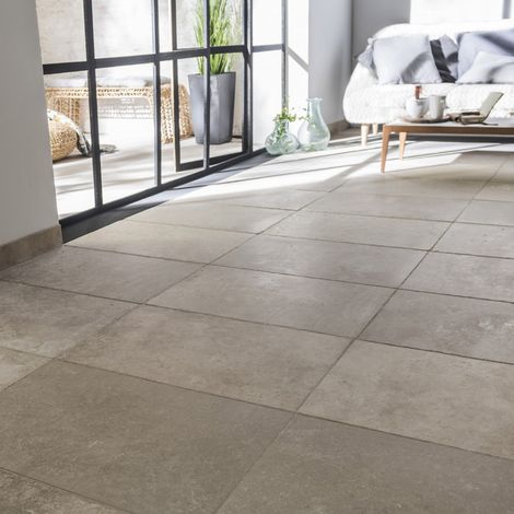 Centrale Brico – Carrelage effet pierre beige foncé – Travertin l.40.6 x L.61 cm – Finition mate – Pour intérieur, sol et mur – Résistance aux rayures faible (1/5)