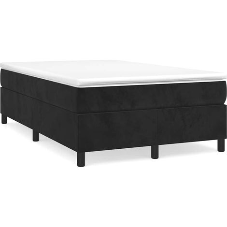 vidaXL Sommier à lattes de lit avec matelas noir 120x190 cm velours (1/5)