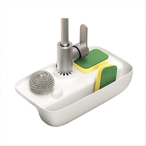 Faucet Drain support tampon éponge chiffon acier laine Gadget rangement boîte, B (1/5)