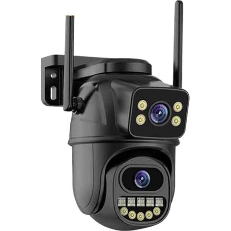 Caméra de sécurité à Domicile Caméra de Surveillance 4K 8MP, Double Objectif, Zoom numérique 4X, détection Humaine AI, caméras IP PTZ de sécurité extérieure(8MP with 64G Card) (1/5)