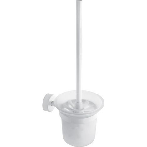 Portascopino da muro in acciaio inox bianco opaco e vetro  Monde-B kamalu