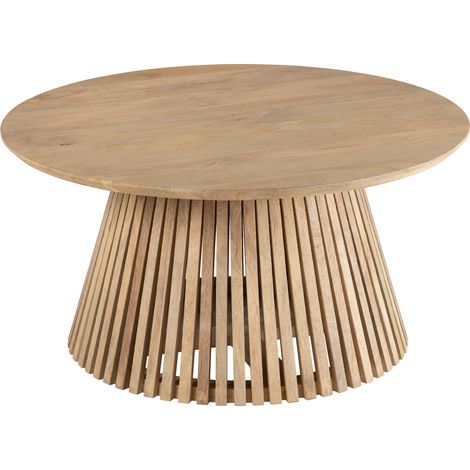Table basse large en bois de manguier naturel Naturel 80x80 cm (1/5)