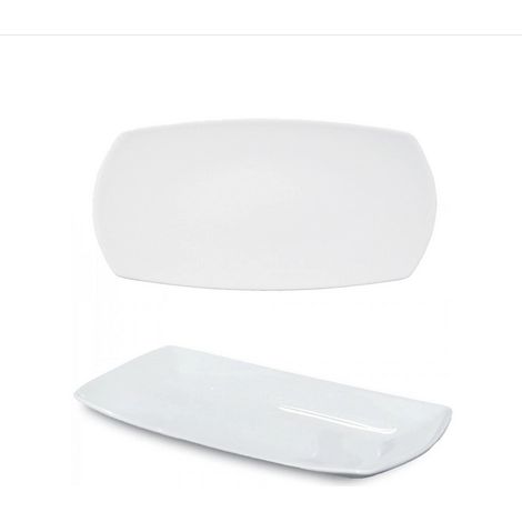 Piatto rettangolare in Porcellana Bianco Tokio 36 x 21 cm