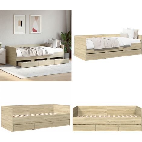 Tagesbett mit Schubladen ohne Matratze Sonoma-Eiche 75x190 cm - Tagesbett - Sofa Bett - Schlafsofa - Gästebett - Boxspringbett - Home & Living (1/5)