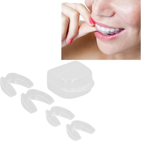 Lot de 4 protège-dents dentaires anti-grincement pour la nuit, gouttière orthodontique (1/5)