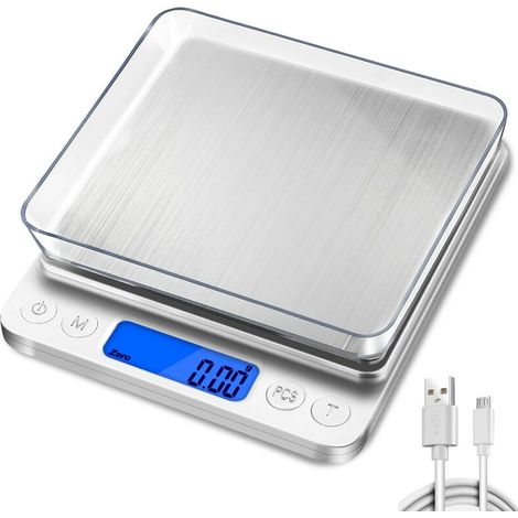 Balance de cuisine numérique,charge USB,3 kg/0.1g,mini balance de cuisine électrique,balance numérique étanche,rechargeable par USB,écran LCD,en acier inoxydable,pour les ingrédients,café