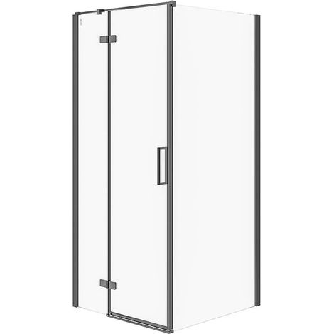 Cersanit Jota - Duschecke 90x90 cm, links, schwarz/Klarglas S160-003 (1/2)