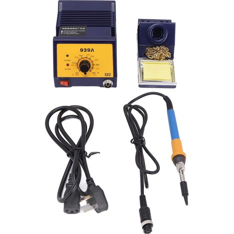 Station de soudage réglable 90W 939A avec fer à souder, entrée 110V-220V, prise AU, température ajustable. (1/5)
