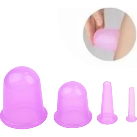 Appareil de Ventouses en Silicone pour Massage et Bien-être - Kit Anti-Cellulite Rose (1/5)