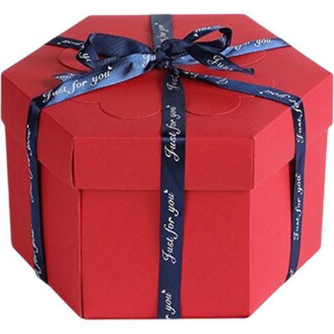 1 Geschenkbox, Überraschungsbox mit Explosionseffekt, Kreatives Fotoalbum, Kunstdruckpapier, 6 schwarze Seiten, Geburtstag Weihnachten (1/5)