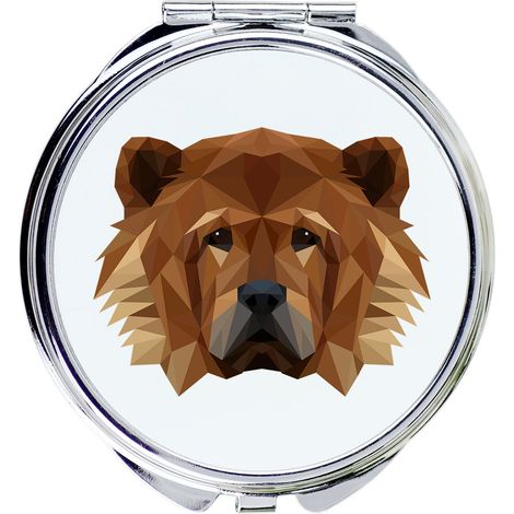Chow Chow - specchio con foto e iscrizione geometrica di Art-Dog (1/3)