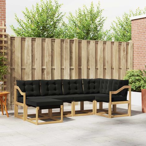 vidaXL Outdoor-Sofagarnitur mit Kissen 6 pcs Weiß und Schwarz (1/5)
