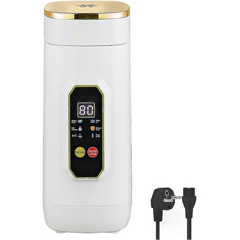 Kompakter Reise-Wasserkocher (450 ml), Mini-Wasserkocher mit 6 Temperaturstufen, LED-Anzeige, ideal für Tee, Kaffee und Camping (europäischer Stecker). (1/5)