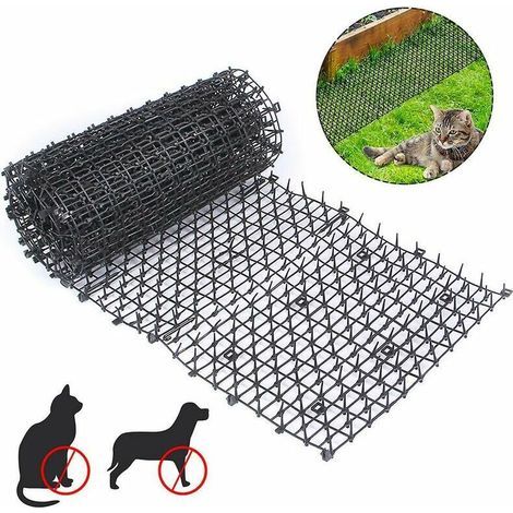 Tapis anti-chat avec maille barbelée jardin anti-chien chat animal de compagnie en plastique anti-coup de poignard animal de compagnie noir 20028cm,Fonepro (1/3)