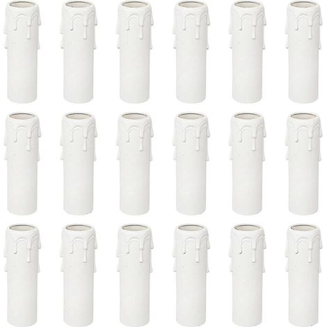 -18 manchons pour lampes, tubes à bougies, 100 x 25 mm, cache-bougies pour décoration de sapin de Noël et remplacement pour lustres, appliques murales et bougeoirs. (1/5)