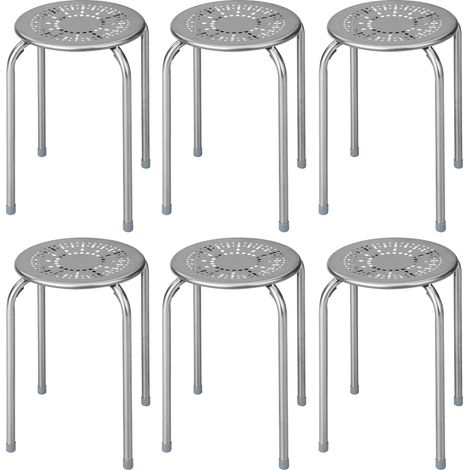 COSTWAY Set 6 Sgabelli Da Cucina Sedia Bar Alto Portatile Sgabellino Angolo Basso Casa Design Moderna Arredamento Piedini Antiscivolo Arredo Rotondo Salvaspaz (1/5)