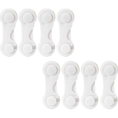 Verrou De Sécurité Enfant - Serrure Armoire Tiroir Réfrigérateur Micro-ondes - Fixation Adhésive Sans Perçage - Lot De 8 Pièces