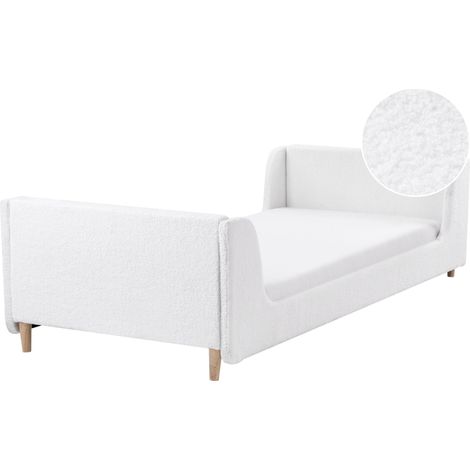 Kids Bed Boucle LAYE 90 x 200 cm (EU Single) Off-White (1/5)