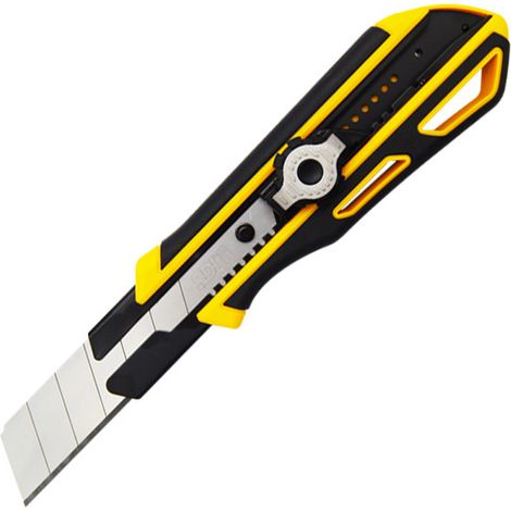 Couteau Industriel Lourd - Mécanisme De Verrouillage 4 Positions - Pour Linoléum Et Tapis - Avec 3 Lames De Rechange (1/5)