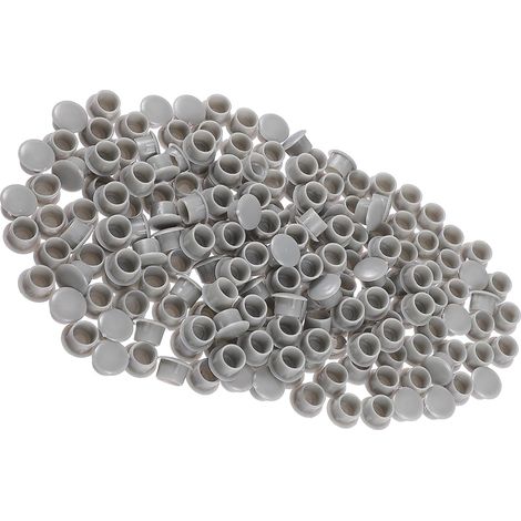 Cache-vis en plastique gris trous ronds de 10 mm lot 300 bouchons vis (1/5)