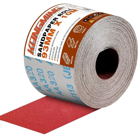 Schleifpapierrolle 93mm x 10m Körnung 320 für Handschleifer, P320 (1/5)