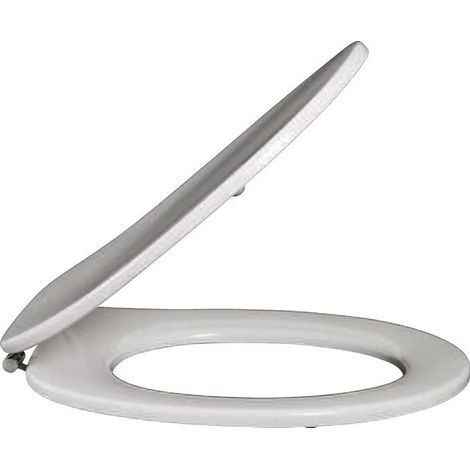 O.novo, Abattants de toilette, à axe reliant les 2 charnières, charnières en acier inoxydable, En Duroplast Blanc