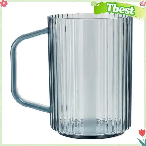 Tbest Tasse transparente de brosse à dents Gobelet à Brosse à Dents Transparent élégant avec Poignée culinaires mazagran (1/5)