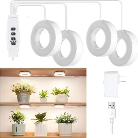 Lampes de croissance pour plantes (une lampe en tire quatre) Lampe de croissance LED pour plantes, étagère à fleurs, mur végétal, plante en pot, spectre complet, lampe de croissance pour plantes fixée
