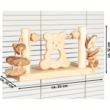 Columpio de oso de peluche - Juguete de jaula con figura de oso para loros aprox. 23 x 12 x 13 cm (1/5)