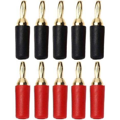 UlisemLot de 5 paires (10 pièces) de fiches bananes de 2.5mm (1/4)
