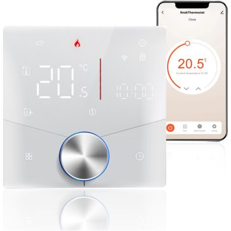 Thermostat WiFi intelligent, digital à commande vocale, contrôleur de température hebdomadaire programmable Thermostat numérique à bouton intelligent (1/4)