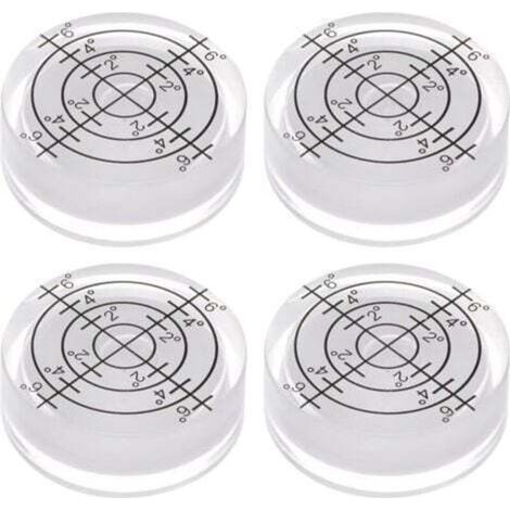 Purchasing Map Lot de 4 niveaux à bulle ronds 32 x 7 mm, mini marqueurs de niveau Bullseye ronds pour nivellement d'appareil photo, trépied, télescope, atelier, plateau tournant, blanc (1/4)
