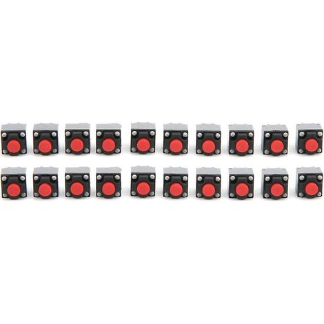 Lot de 20 interrupteurs à bouton-poussoir tactiles étanches de 6 x 6 x 7,3 mm (1/5)