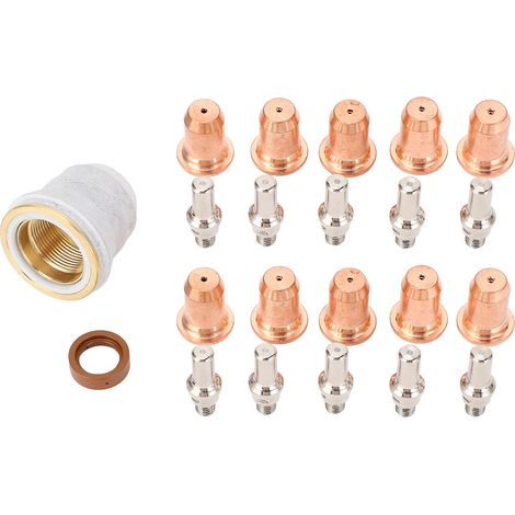 Kit de 23 pièces pour torche de découpe plasma : électrodes de 0,039 pouce, coupelles et support. (1/5)