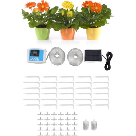 Système d'arrosage intelligent pour plantes de jardin, ensemble d'arrosage programmé, goutteur automatique, arrosage facile, double pompe, tuyau d'arrosage bleu de 20 mètres (1/5)