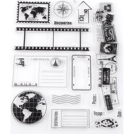 Tampon en caoutchouc silicone 14x18cm pour scrapbooking et cartes postales (1/5)