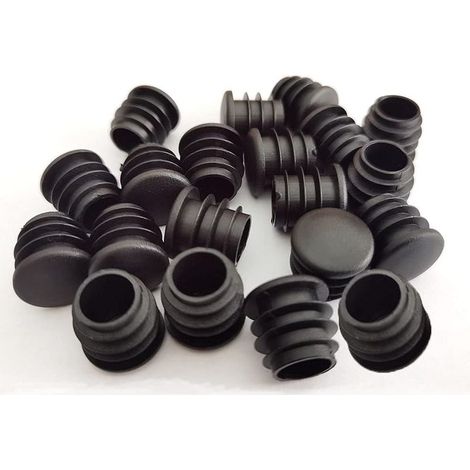 40 runde schwarze Kunststoffkappen für Rohrenden, kompatibel mit Stuhl- und Gleitmöbelbeinen (16 mm). (1/5)