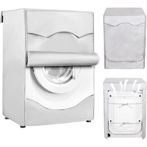 Housse Machine à Laver Hublot, Protection Imperméable Extérieur 85x60x60 cm, Bâche Anti-UV et Anti-Poussière pour Lave-Linge (1/5)