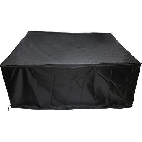 Housse de protection Meuble Table polyester L.200 x l.200 x H.85 cm noir (1/5)