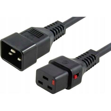 MicroConnect C19 IEC Lock a macho C20, 2 m, negro