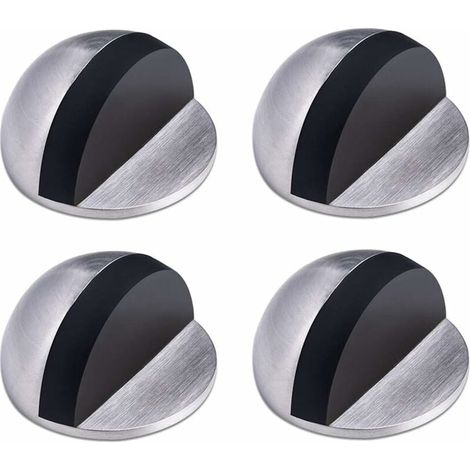 Türstopper, Türstopper aus Edelstahl, selbstklebender Türstopper, Bodentürstopper, Gummitürstopper, halbmondförmiger Türblock, für Zuhause und Büro, 4 Stück