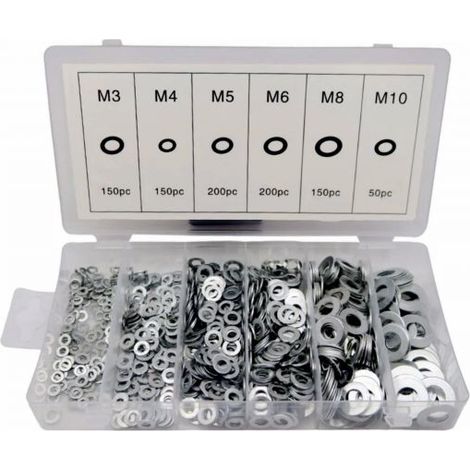 KIT RONDELLE 900 PEZZI IN METALLO ASSORTIMENTO DI VARIE DIMENSIONI (1/4)