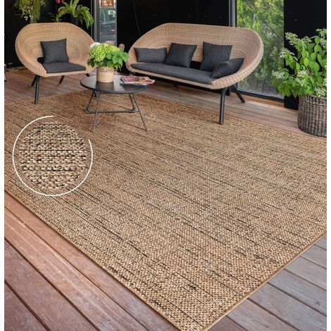 Paco Home Alfombra Cocina Exterior Terraza Jardin Lavar En La Lavadora Motivo Boho Chic Beige, 240x340 cm (1/5)